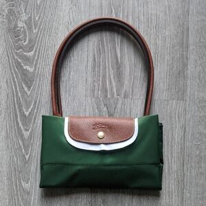 Longchamp Green and Brown Shoulder Bag